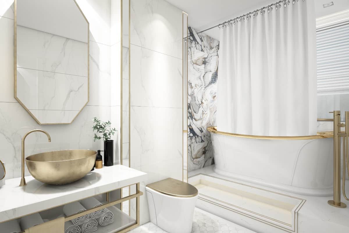 Łazienka w stylu glamour – pomysły na wykończenie wnętrza